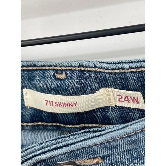 Levi’s Jeans 711 Women Plus Size 24 Blue‎ Skinny Mid Rise Brand New - Picture 5 of 12